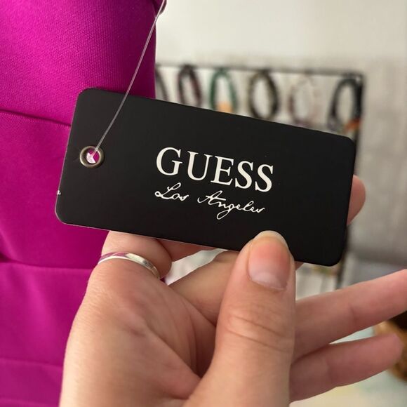 GUESS LA size 6 (small) Elegant Magenta Wrap Dress new 🆕 scuba bandage cap - Picture 4 of 10